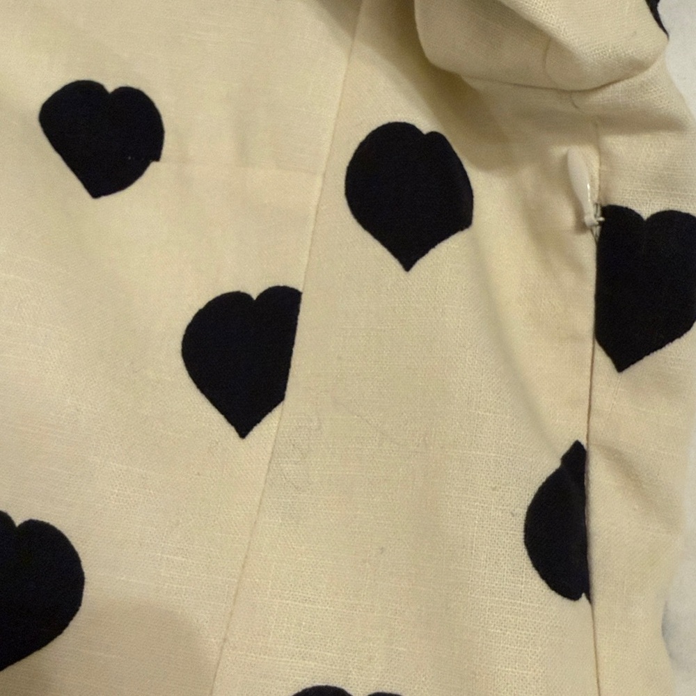 Tara Jarmon Women’s Robin Ecru with Black Polka Hearts Dress - Size 42 - Picture 10 of 10
